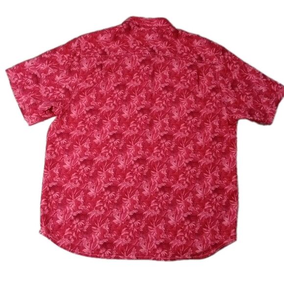 Tommy Bahama Mens Ohio State Buckeyes 100% Silk Hawaiian Shirt XL Red Tropical - Picture 2 of 10